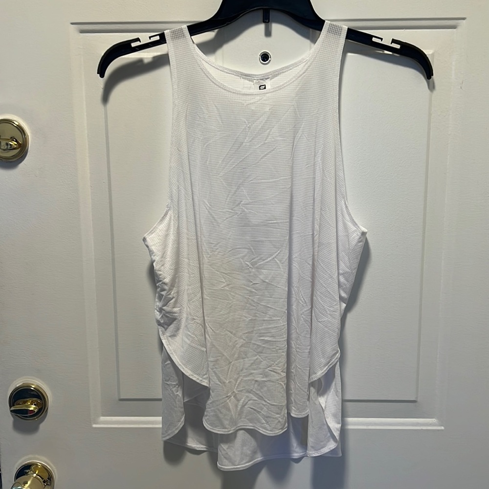 Lightweight white mesh FABLETICS tank top